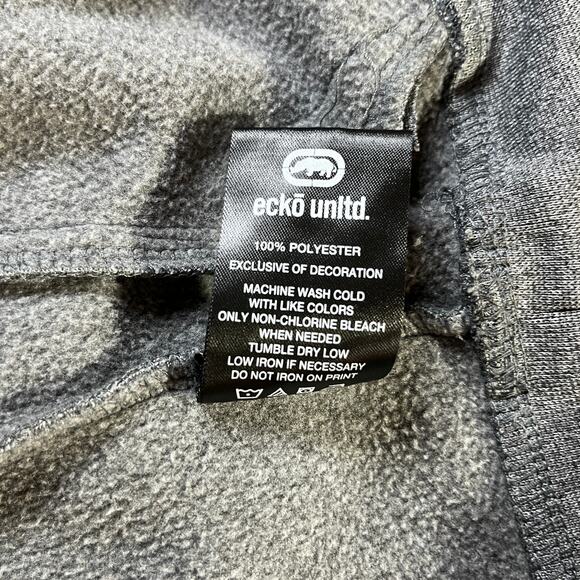 Ecko Unltd. Hoodie Sweatshirt Mens Medium Gray Fleece Graphic Hip Hop Streetwear - Picture 7 of 9